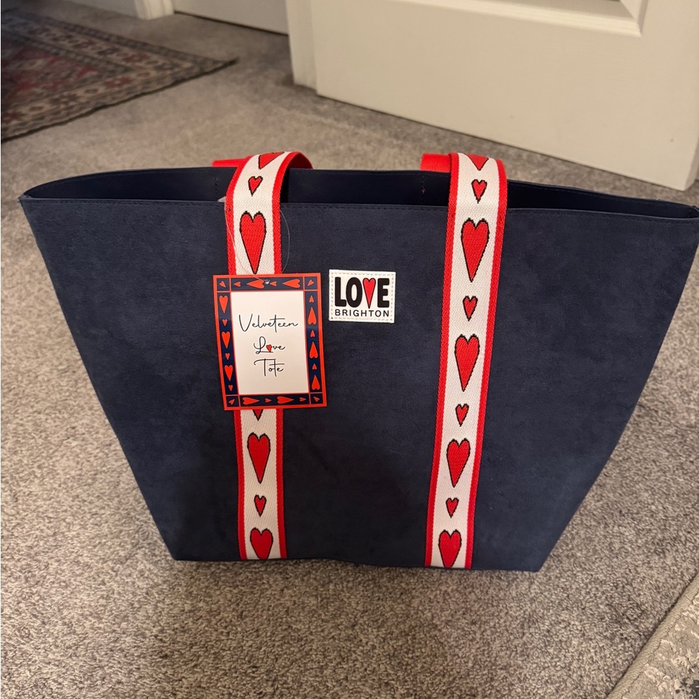 Brighton Tote - Navy and Red
